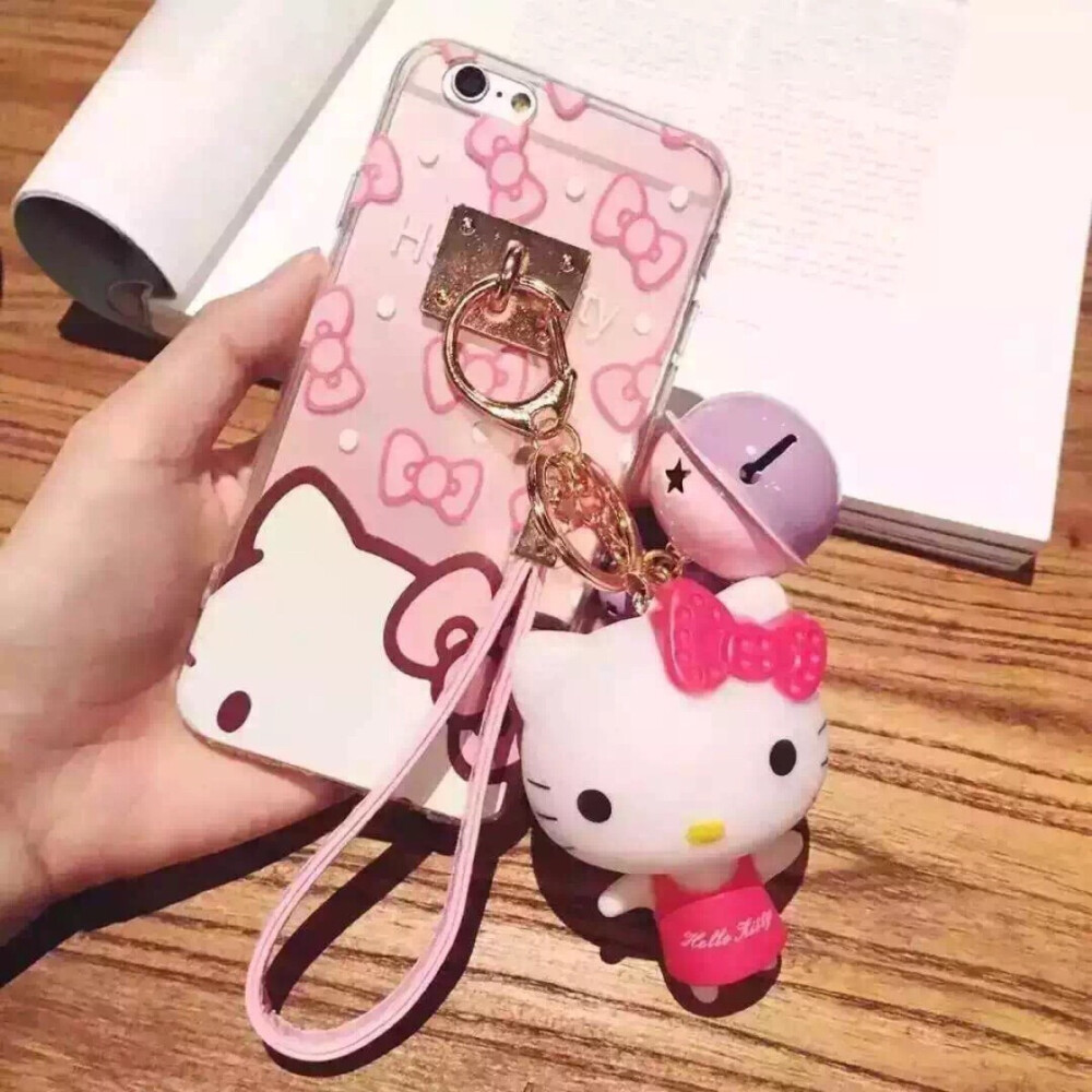 Hello Kitty玩偶挂件iPhone6/6p手机壳