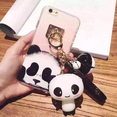 小熊猫玩偶挂件iPhone6/6p手机壳