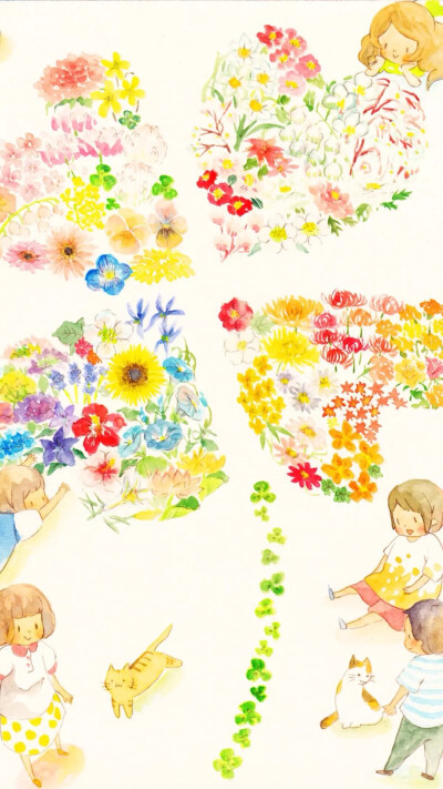 Hi 壁纸✨ 简单.萌物.手绘花