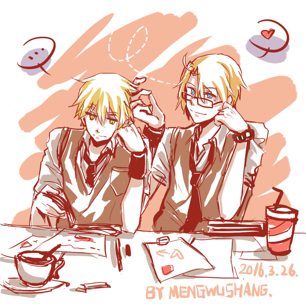 啦啦，草稿风画完咯( •̀∀•́ )
米英萌萌哒≧∇≦