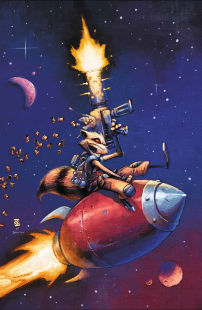 Rocket Raccoon by Skottie Young