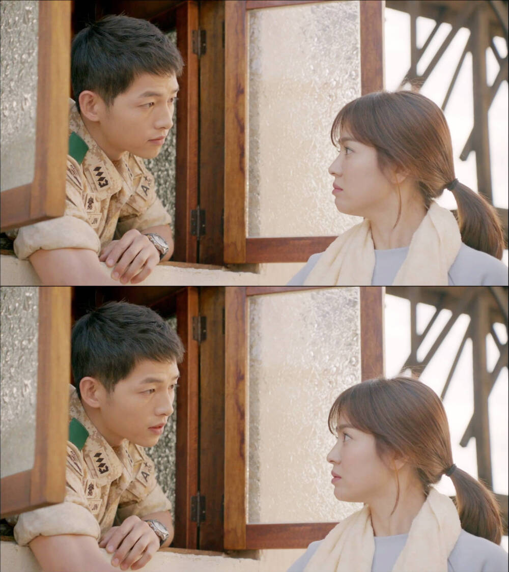 #太阳的后裔# #宋慧乔# 乔妹被大尉捉弄的表情也是美美哒，乔妹怎么看都好看~ 【饭俢姜暮烟剧图精修9p】cr：@宋仲基MiKiss