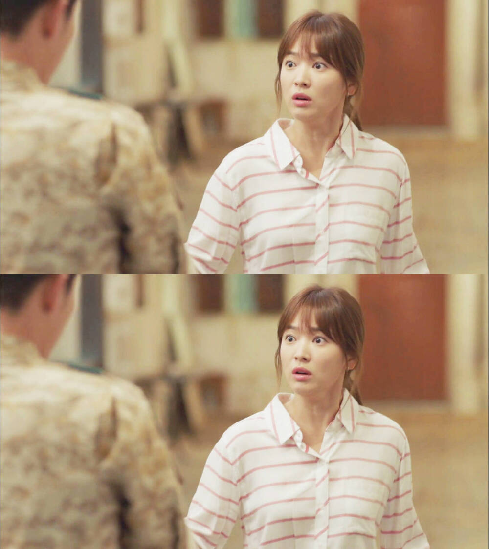 #太阳的后裔# #宋慧乔# 乔妹被大尉捉弄的表情也是美美哒，乔妹怎么看都好看~ 【饭俢姜暮烟剧图精修9p】cr：@宋仲基MiKiss