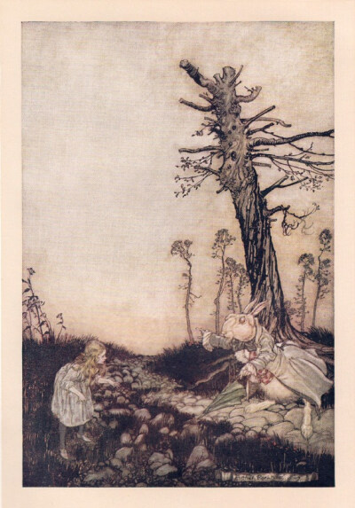 1907年英国插画家Arthur Rackham绘制的Lewis Carroll经典童话《爱丽丝梦游仙境》，从此一举成名，此後他画了许多著名的作品，包括《仲夏夜之梦》、《尼布龙根的指环》。。。Rackham的画有点邪邪的，但是透露出神秘与…