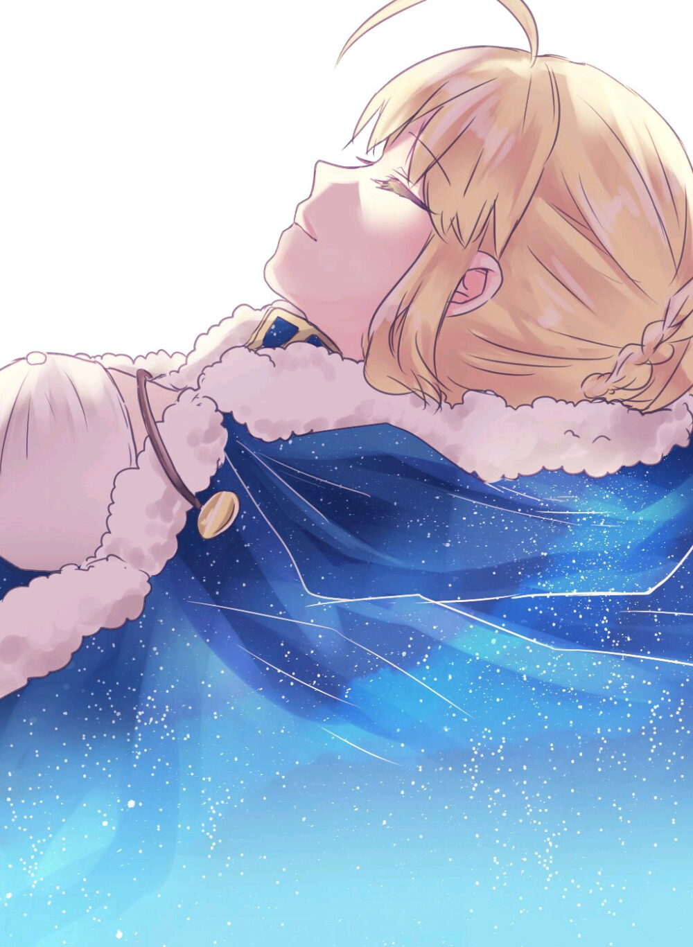 【此间二次元】二次元 美少女 Fate/Zero saber 暖色调 小清新 梦幻 意境 动漫 P站 插画 唯美