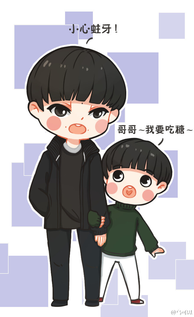 #易烊千玺# @TFBOYS-易烊千玺 和小楠楠一起逛超市~ 【楠楠：哥哥不买糖QAQ