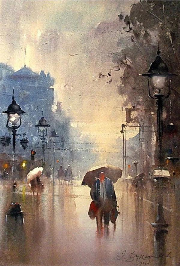 塞尔维亚 - 科维奇Djukaric 水彩画
