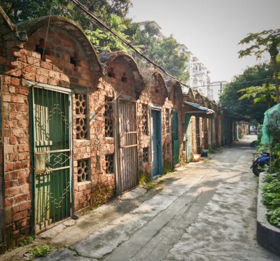 最安静的地方莫过于大学校园，最舒服的时刻莫过于晨间八点。骑车在校园里，寻觅安放宁静的时光的地方，无意惊扰了这撒满阳光的、带着过去的味道的小砖房。