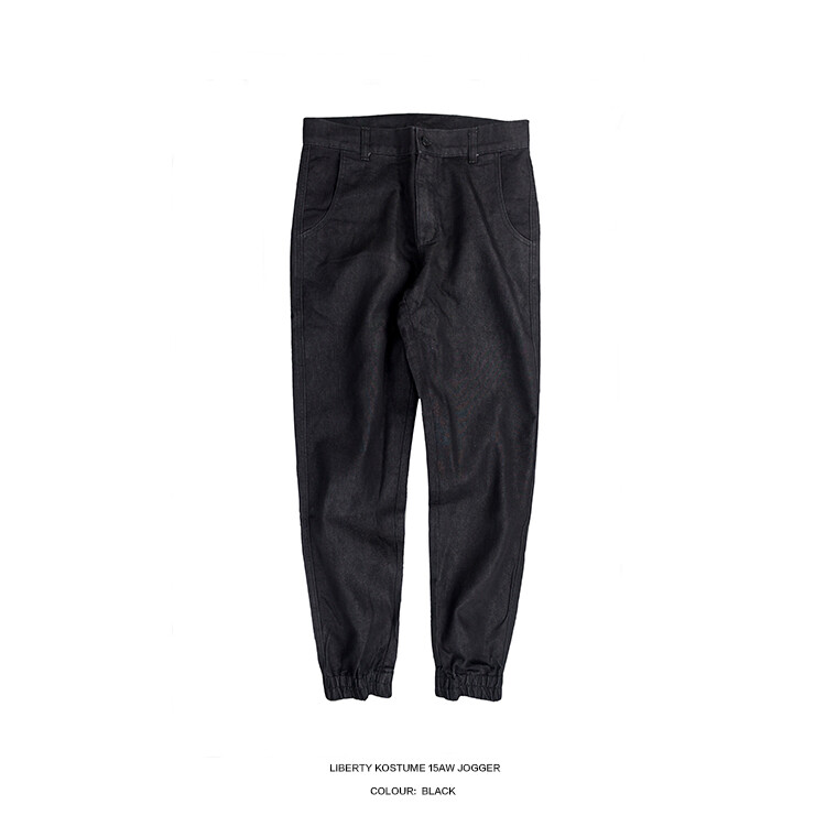 LIBERTY KOSTUME denim jogger pant 斜插袋单宁收脚裤