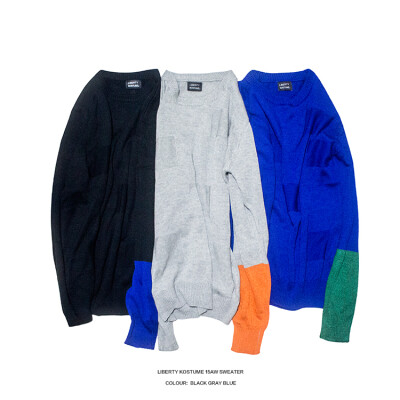 LIBERTY KOSTUME patch sweater 薄款补丁拼色针织衫 镂空薄款