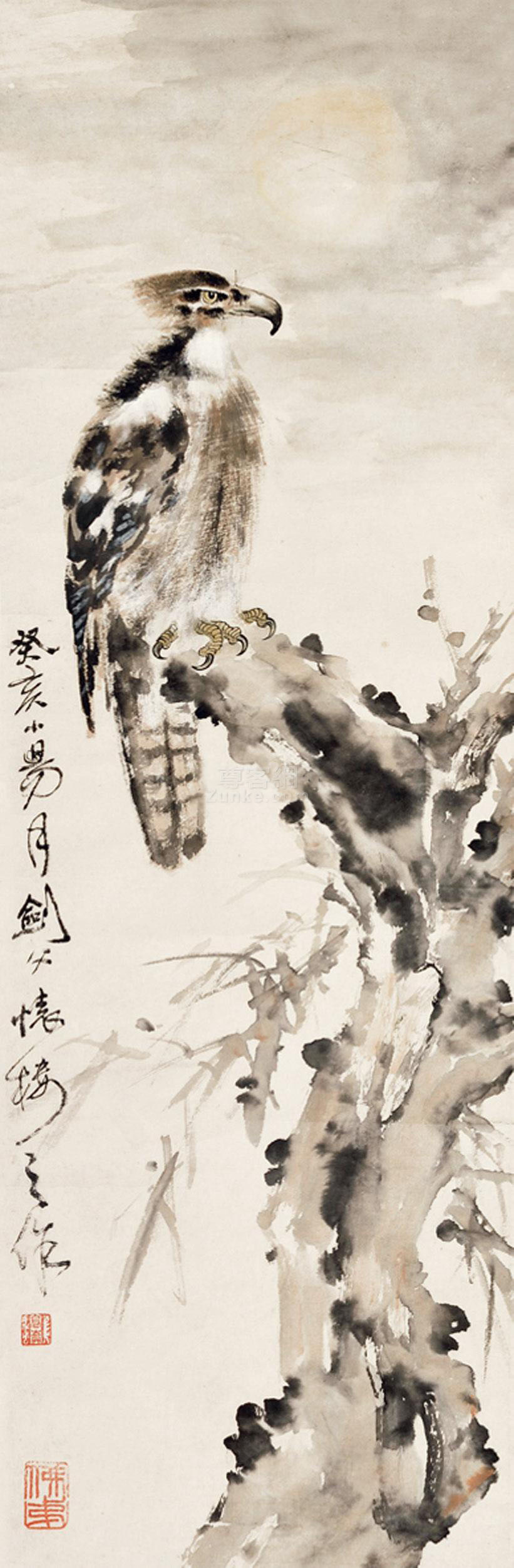 高剑父雄鹰图轴作品欣赏