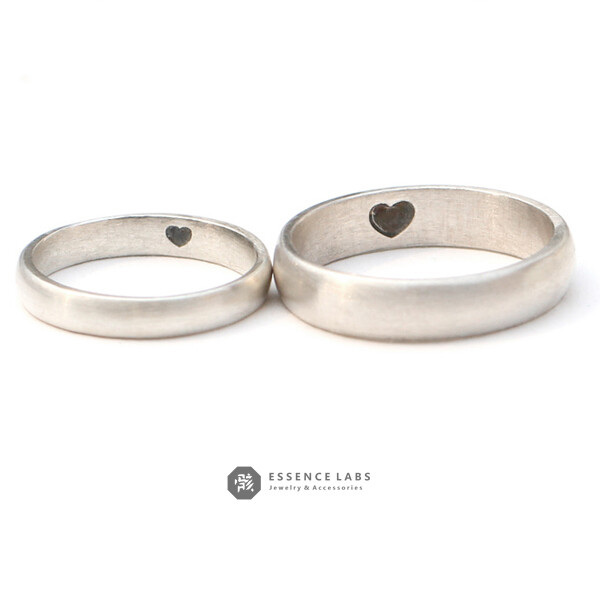 内刻心情侣戒指 素银 手工原创 骸首饰 