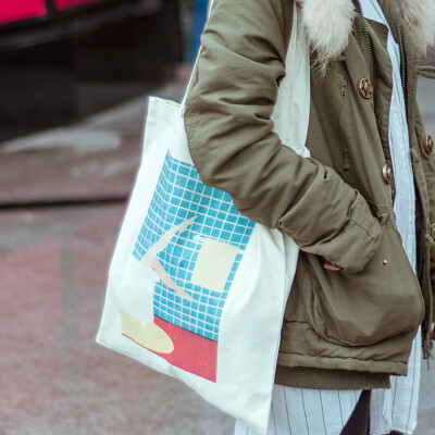 NULL BAG原创文艺布袋子手提包学生帆布包波普风复古环保购物袋