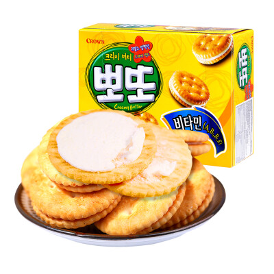 韩国进口 可瑞安奶油夹心饼干 161g 很酥脆 难得的不干涩