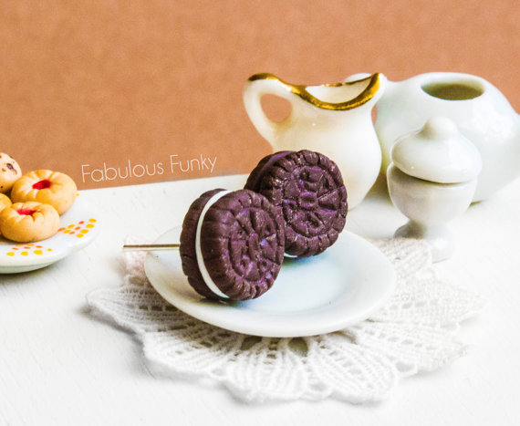 Oreo Cookie earrings miniature food