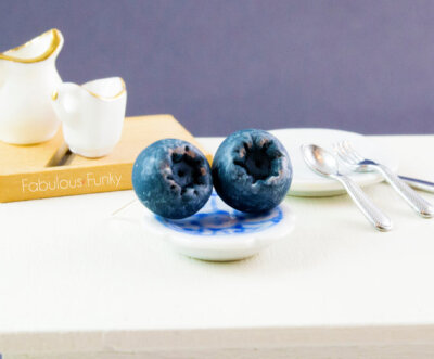 Blueberry earrings miniature food