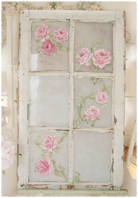 DIY小清新文艺做旧窗子， 自己画一片蔷薇 ✿diy蔷薇彩绘家具装饰 ゛❀(๑╯◡╰๑)❀゛