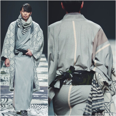 #K先生时装周笔记#JOTARO SAITO Menswear F/W 2016 Tokyo.斉藤上太郎2016秋冬系列丨除了风雅事物，也将潮流元素和新材质融入设计的斉藤上太郎是日本知名和服设计师。也是这种融合现代细节的设计，让传统服饰有了新式…