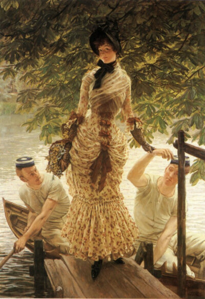 #王国分享#by_James Tissot，他早年的作品题材以历史人物为主，但到了1864年他改变了作品题材，开始描绘当时在日常生活中各种场景里衣着时髦的女人，并获得了巨大成功。更多作品O网页链接