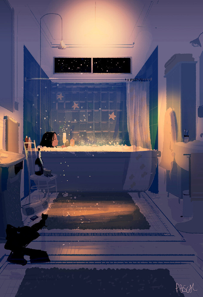 #王国分享# 来自美国的插画师Pascal Campion，轻松随意的画风，画面大多描绘生活中的小场景。他说，一旦在某个瞬间觉得需要充电，但可能现实不允许他这么做的时候，会选择用画画来表达。更多作品O网页链接