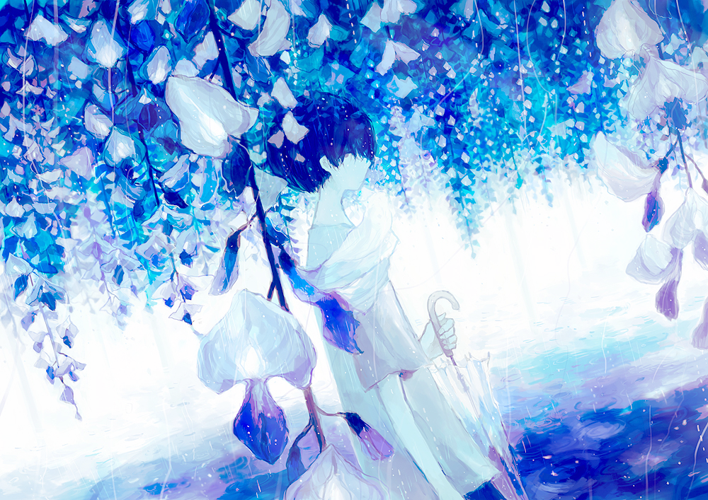 “蓝”的忧郁。图片来自画师：悠里 http://www.pixiv.net/member.php?id=59205 #pixiv