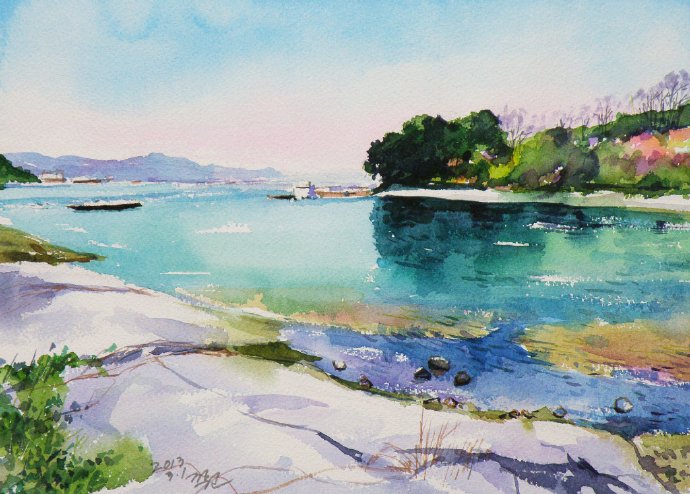 韩国艺术家 jung won-park的水彩风景一组. (转)