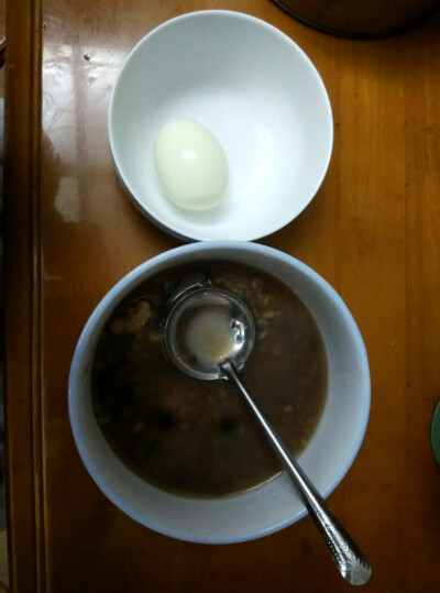 蒸蛋 黑豆花生核桃绿豆粥