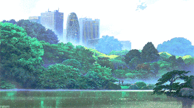 动漫《秒速五厘米》和《言叶之庭》的唯美场景GIF动态图片