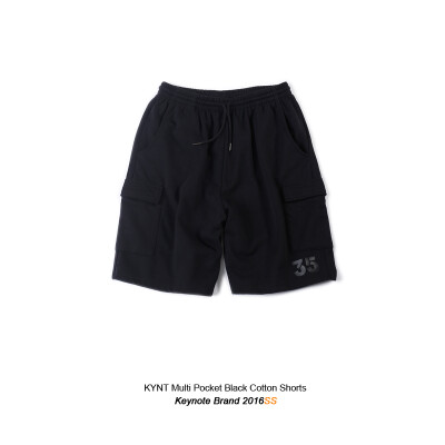 KYNT Keynote 16SS Multi Pocket Black Cotton Shorts多袋棉短裤