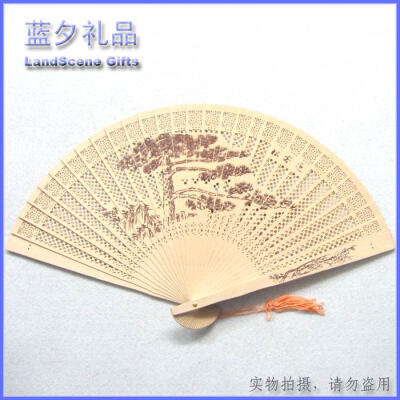 冲金包邮 镂空香木扇女扇折扇子非檀香扇木扇送盒出国礼品 Q02001