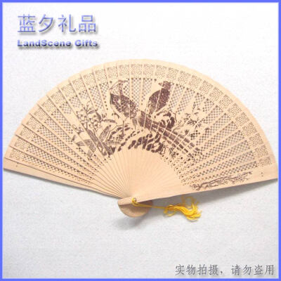 冲金包邮 镂空香木扇女扇折扇子非檀香扇木扇送盒出国礼品 Q02001