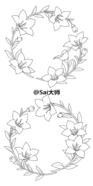 圆图案线稿