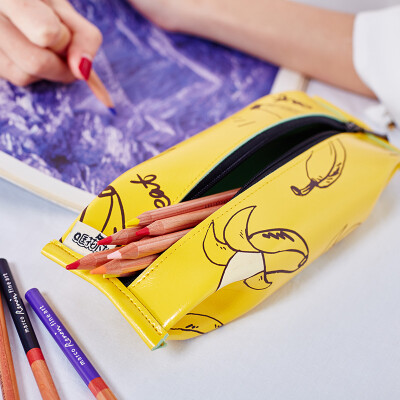 哐花村笔袋韩版可爱学生笔袋创意简约大容量文具袋糖果铅笔盒