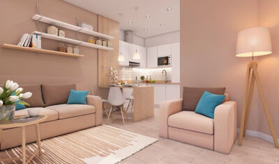 不知如何设计居家风格，那就用色彩来表现吧！针对这套公寓，设计师 Annete Manuilova 就用大地色系，规划了令人感到柔软舒压的空间。下班后回到家中，经过了一整天的压力，极度需要放松，而居住在小面积的屋主们，室…