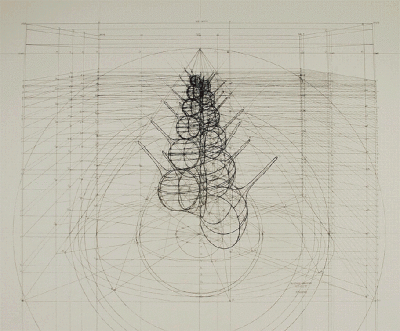 “艺术与数学” 极为壮观的绘画作品。如果要用数学模型来描述我们的世界，对于3D软件来说是简单的。而委内瑞拉艺术家 Rafael Araujo 却在绘图桌上用铅笔、直尺和量角器，精妙的呈现复杂的螺旋三维空间和蝴蝶运动数据…