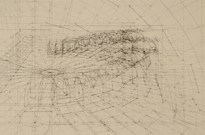 “艺术与数学” 极为壮观的绘画作品。如果要用数学模型来描述我们的世界，对于3D软件来说是简单的。而委内瑞拉艺术家 Rafael Araujo 却在绘图桌上用铅笔、直尺和量角器，精妙的呈现复杂的螺旋三维空间和蝴蝶运动数据…