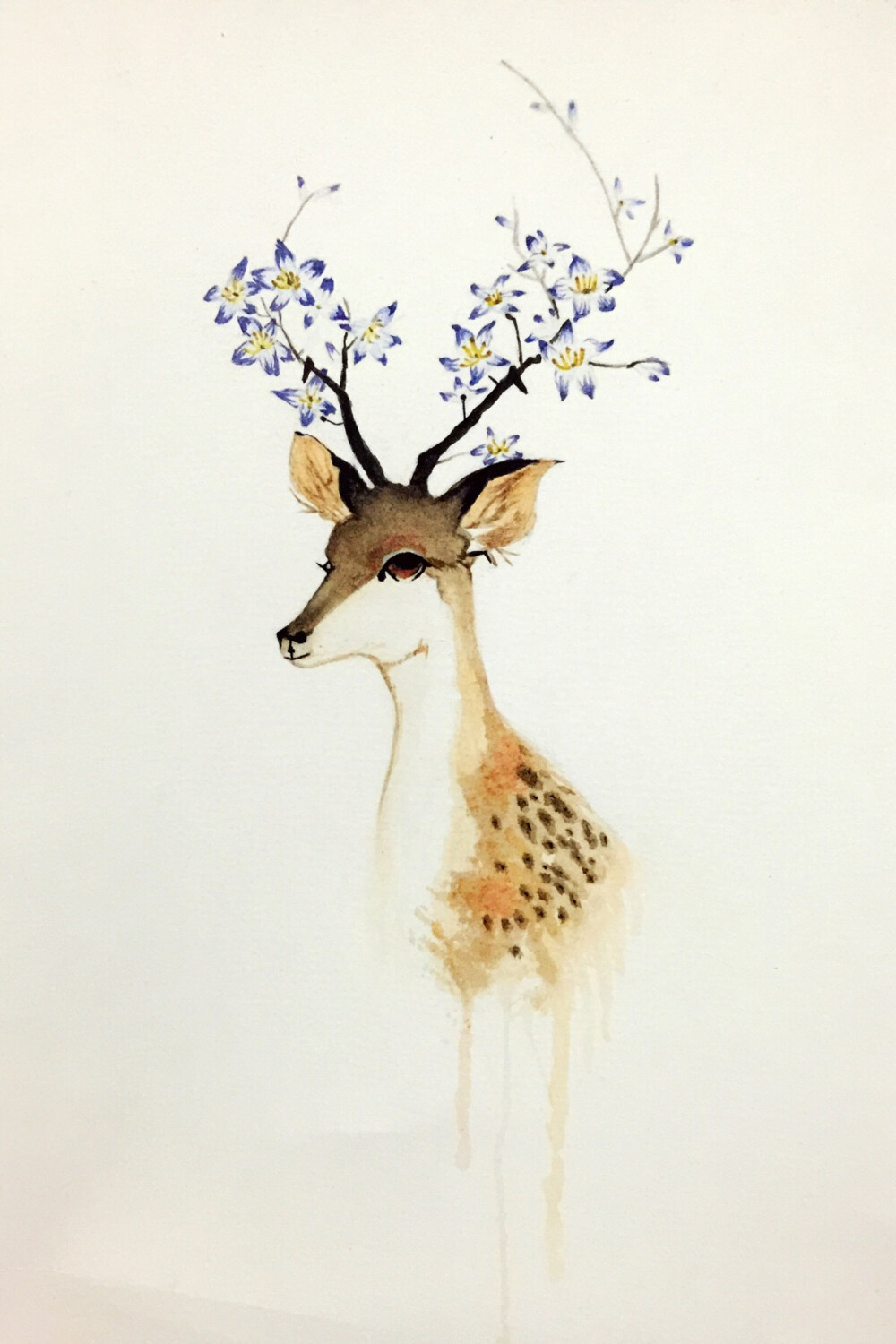 麋鹿自己画的不是原创热爱水彩的孩子
