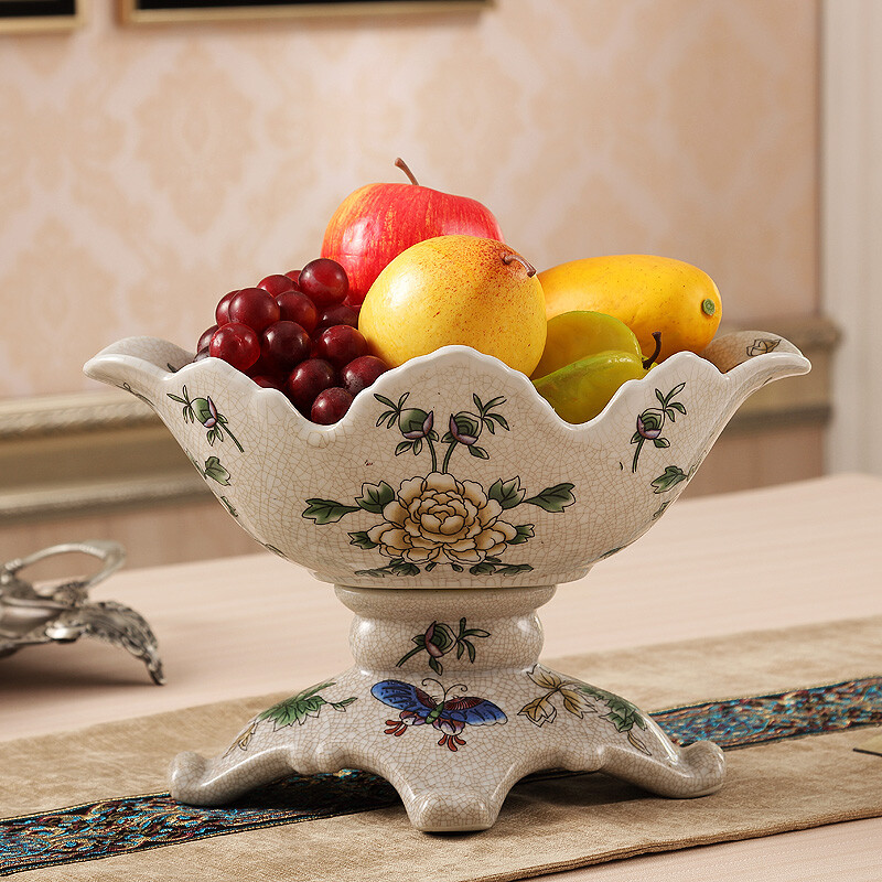 欧式创意果盘奢华陶瓷水果盘摆件时尚家居客厅装饰干果盘结婚礼物