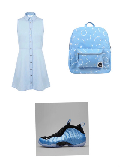 Dress:Miss Selfridge/Bag:Forever 21/Shoes:Nike Air Foampostie University Blue