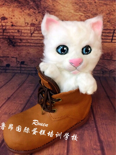 翻糖蛋糕之爱在鞋子里的猫咪宝贝～