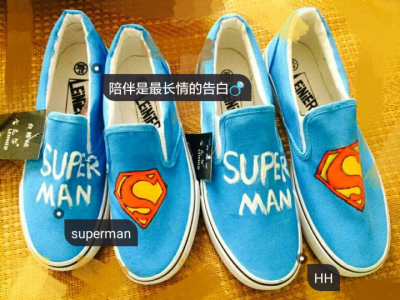 superman手绘情侣鞋