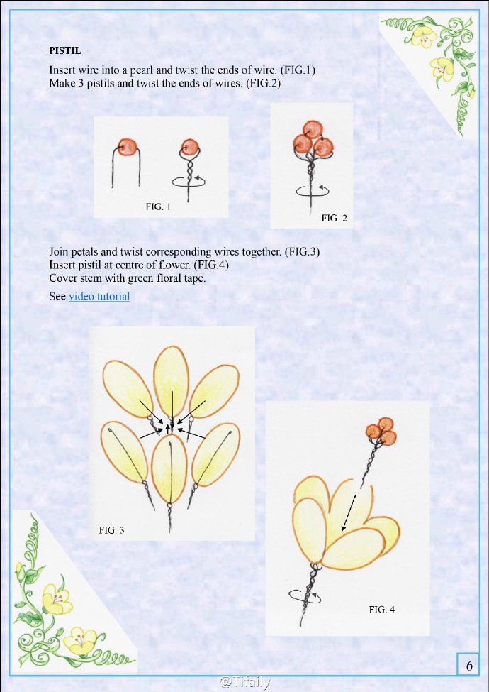 #Tifaily图解分享# 编织 外文图解 花草篇（一）