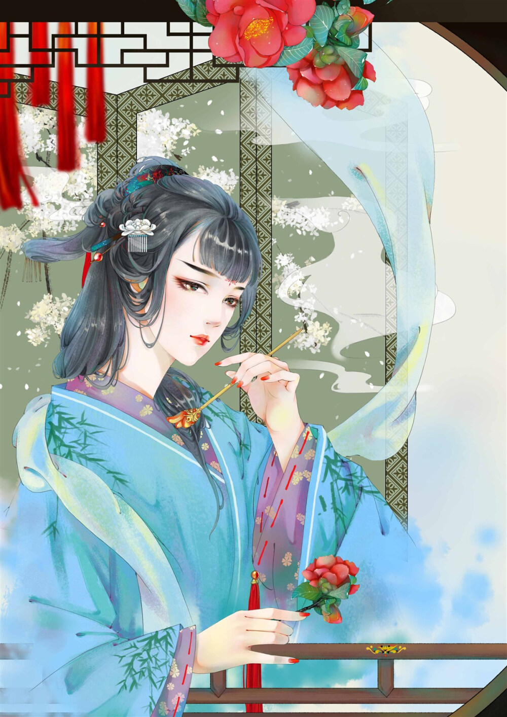 茶—南宫阁古典女子插画欣赏