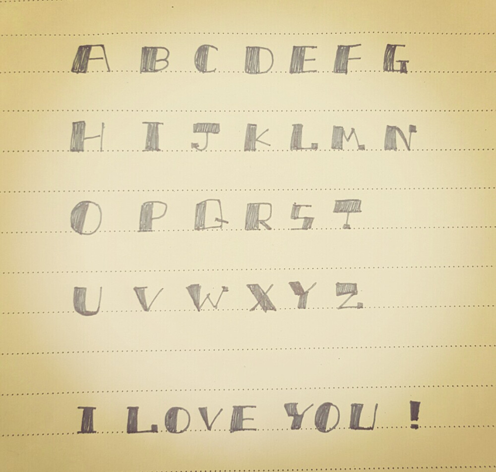 非常简单的萌萌哒手绘英文字体