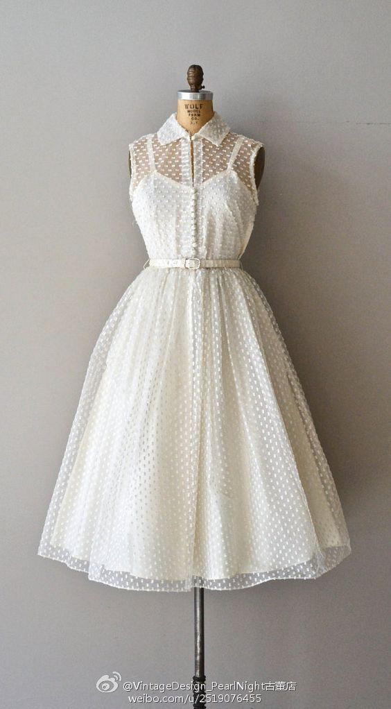白色花嫁，vintage裙