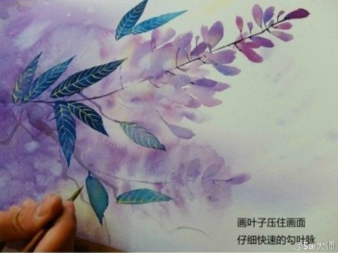 #绘画学习# 手把手教你怎样设计绘制水彩植物，实用需转！（作者： 文良welkin）