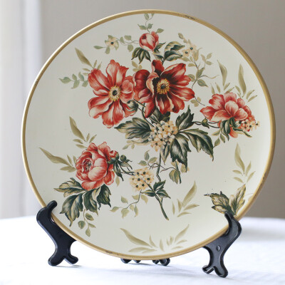 欧式创意复古装饰盘子，手绘美式乡村摆件。