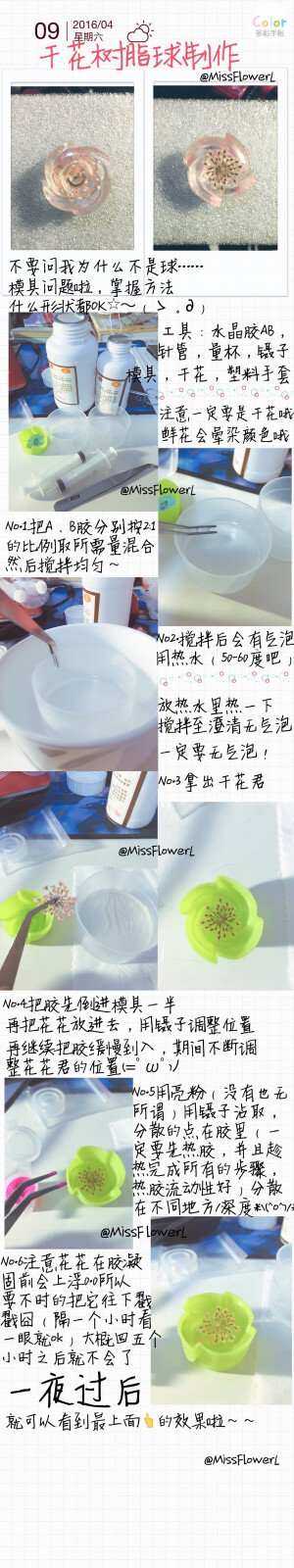 干花树脂球制作方法～拿图请点赞～谢谢