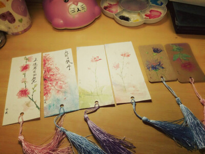 书签 水彩插画 古风 人生若只如初见