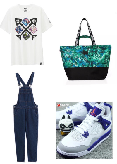 Top:Uniqlo/Pants:Chicnova/Shoes:Air Jordan 4 Deep Royal Blue/Bag:Victoria's Secret PINK